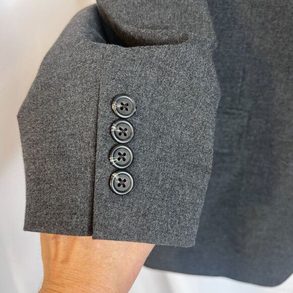 Chaps Dark Gray Single Breasted Two Button Classic Basic Career Blazer Size 44S - Picture 4 of 11